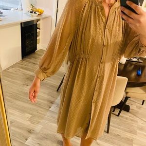 Mid length gold dress